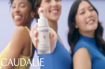 Caudalie beauty campaign featuring skincare and models